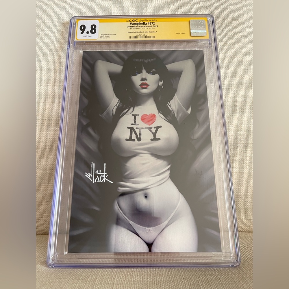 VAMPIRELLA #672 NYCC 2025 METAL EDITION A VARIANT CGC SS 9.8 SIGNED by WILL JACK